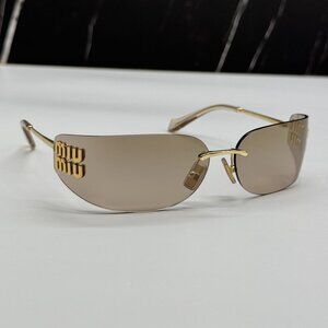 NEW MIU MIU MUA51S 5AK20P SUNGLASSES GOLD WOMEN MU A51S, SMU A51
